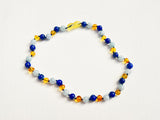 Children's Necklace - Lapis Lazuli, Aquamarine and Lemon Amber
