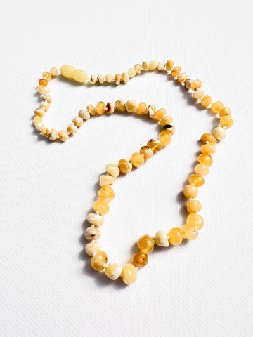 Adult Amber Necklace - Butter Baroque