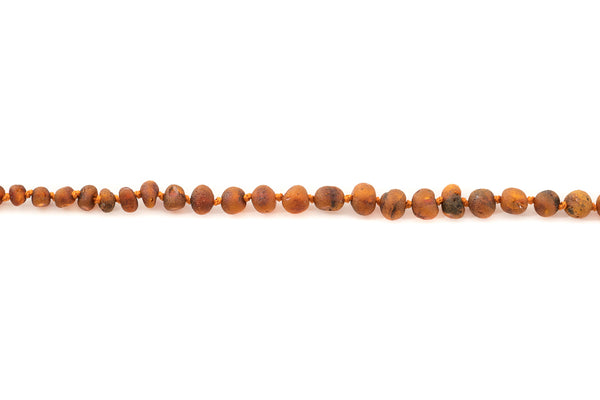 Childrens amber anklet raw cognac