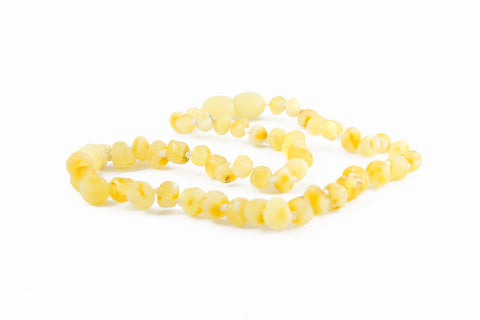 Childrens Amber Necklace - Raw Butter Baroque