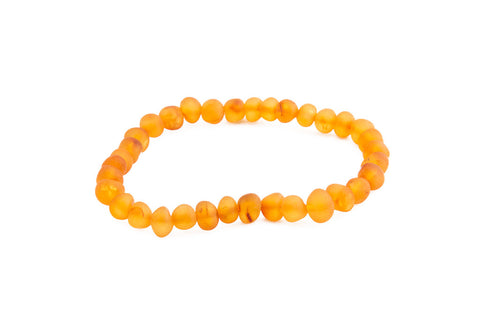 Adult Amber bracelet - Elastic - Raw Rainbow Baroque