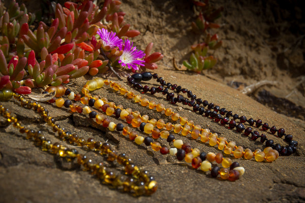 baltic amber raw polished teething necklace