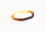 Adult Amber bracelet - Elastic - Raw Rainbow Baroque