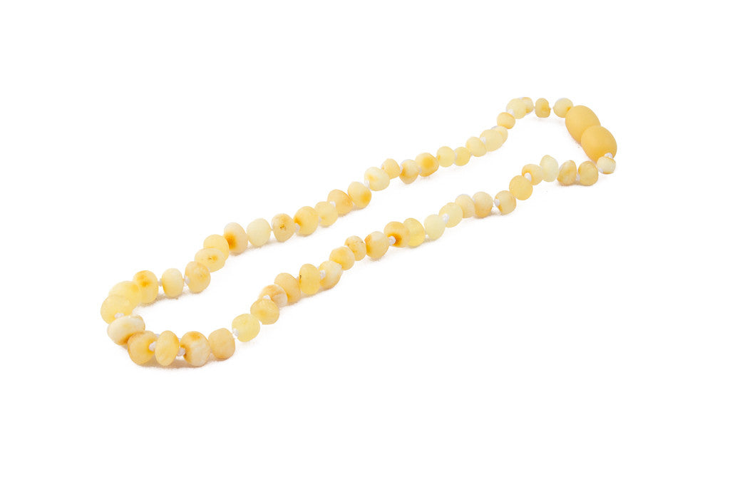 raw butter amber teething necklace