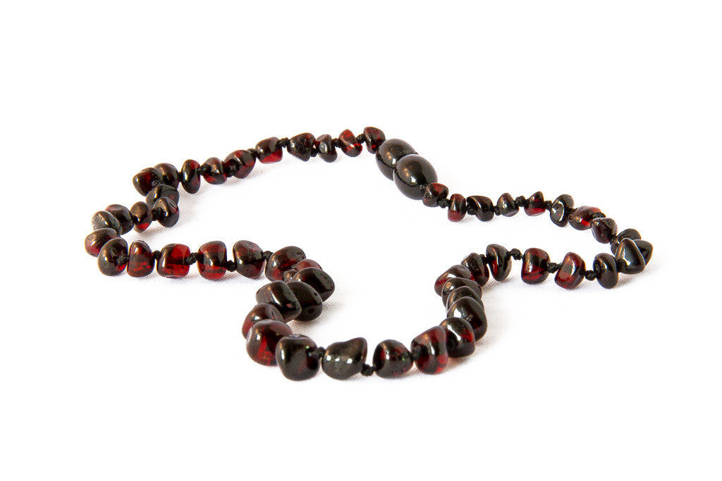 Amber teething necklace cherry