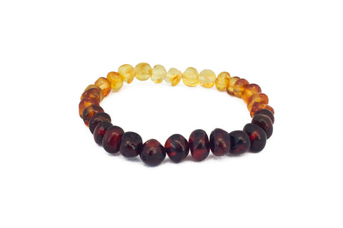 Adult Amber Necklace - Raw Multicolour Baroque