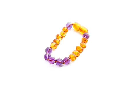 Childrens Amber Necklace - PURPLE SWEET PEA